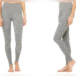 Alo Yoga 7/8 High Waist Sueded Lounge Legging Lead Wash Purple (00778)